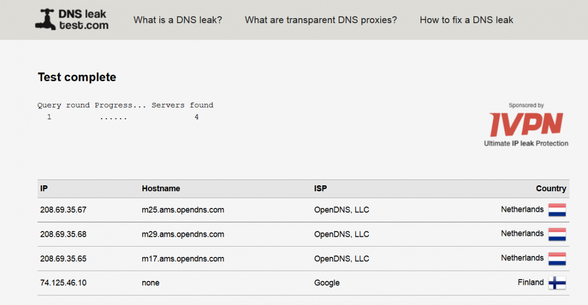 Testing for DNS Leaks